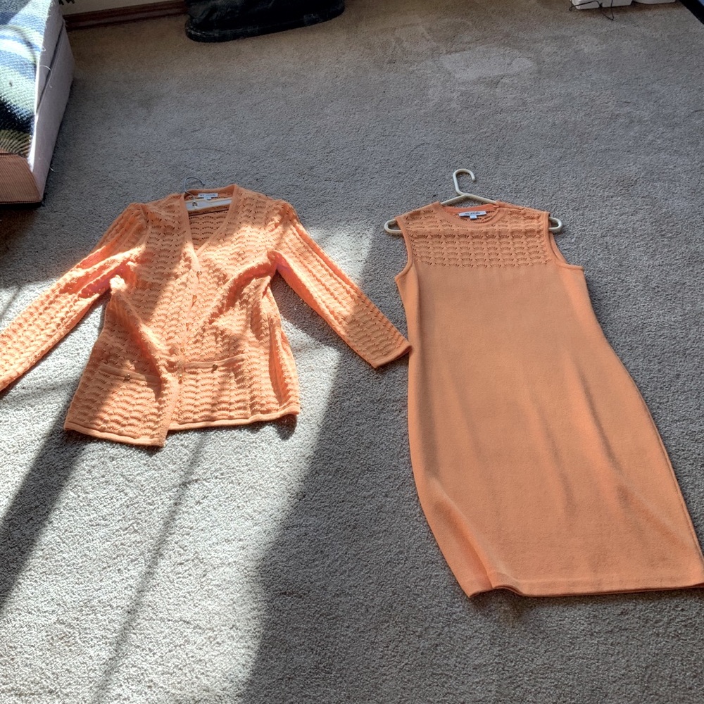 A hand knit dress and Jacket combo